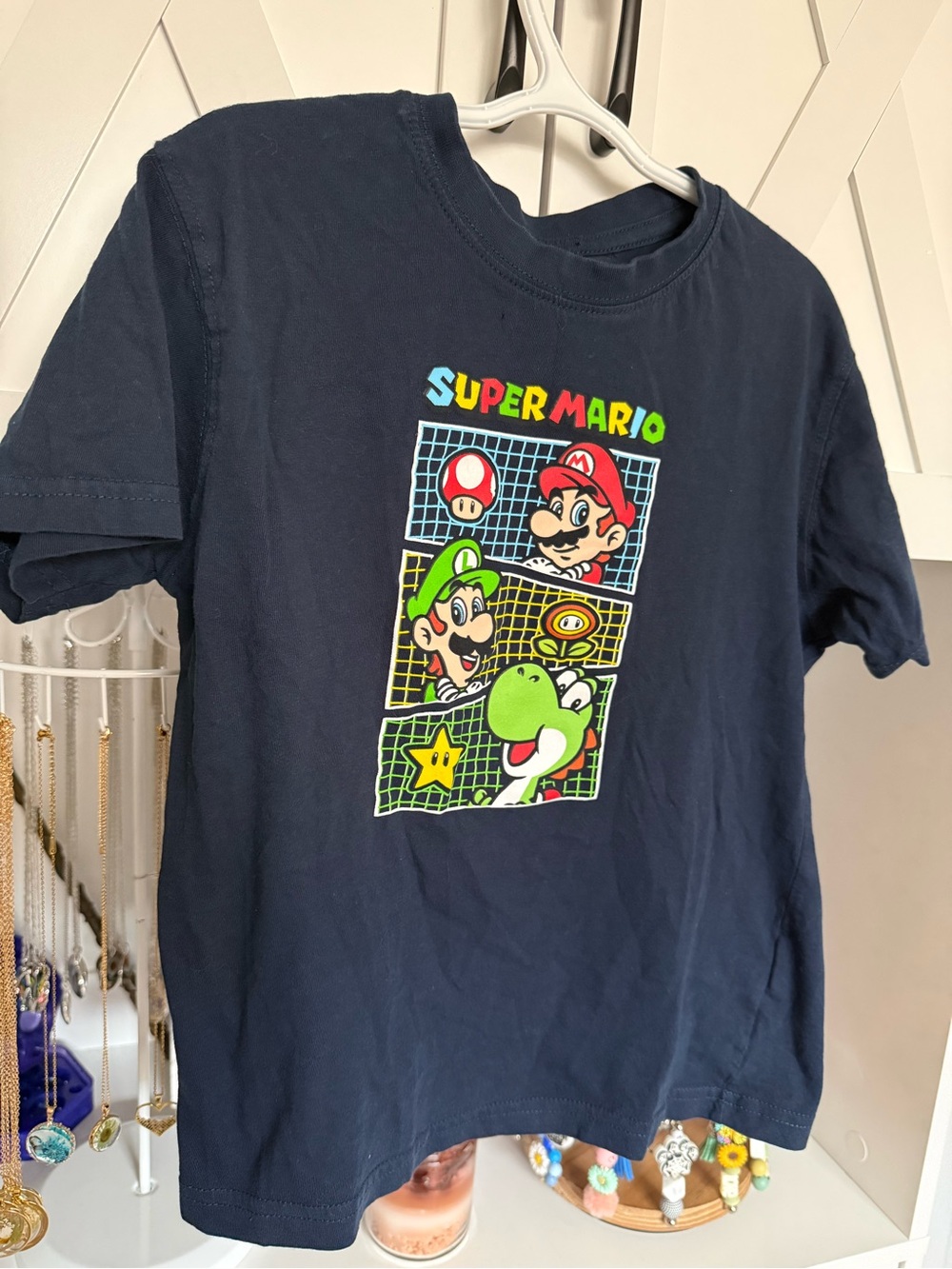 Nintendo Navy Super Mario Colorblock Logo Tee